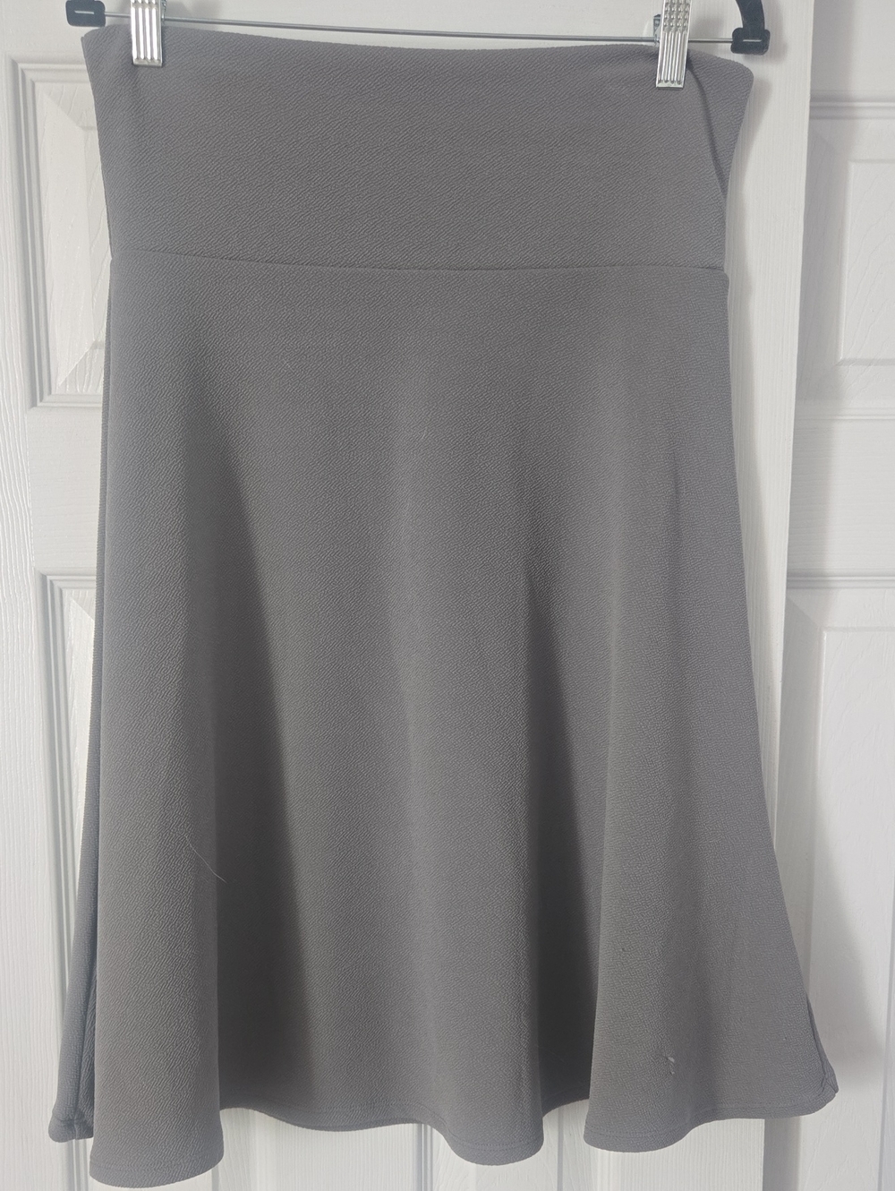 LulaRoe AZURE: Women's Flared Knit Skirt - Gray